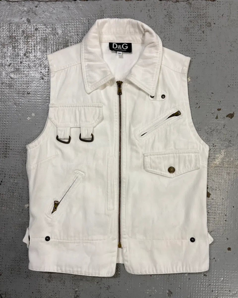 SS2003 Dolce & Gabbana Cargo Fisher White Jacket WFpnwux 2
