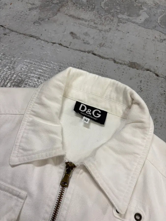 SS2003 Dolce & Gabbana Cargo Fisher White Jacket WFpnwux 3