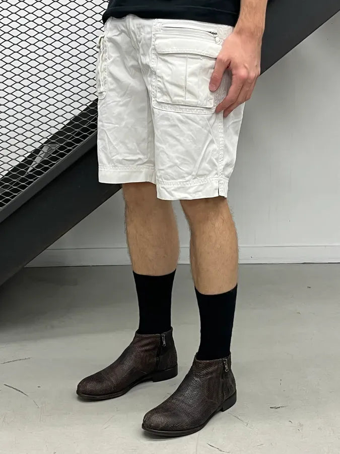 SS2003 Dolce & Gabbana White Cotton Cargo Shorts eeFZJGn 1