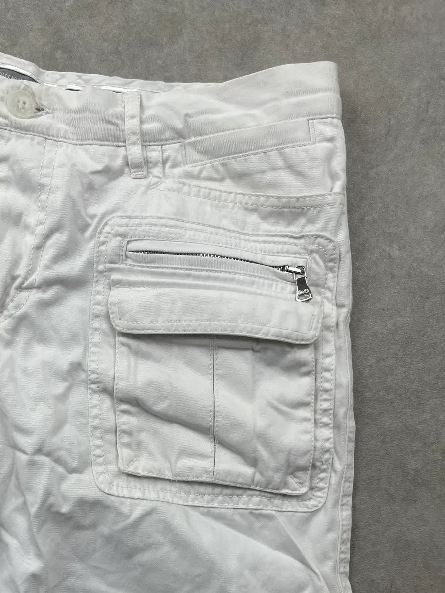 SS2003 Dolce & Gabbana White Cotton Cargo Shorts eeFZJGn 7