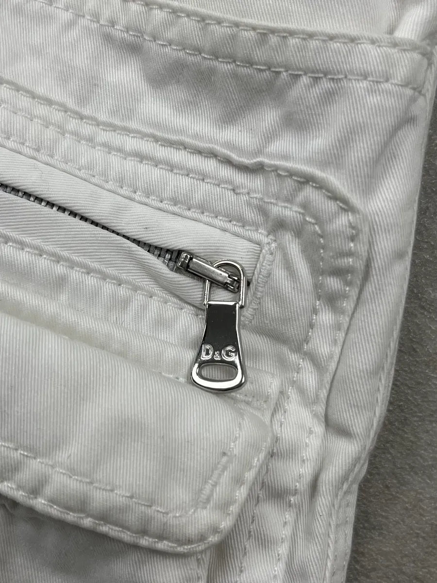 SS2003 Dolce & Gabbana White Cotton Cargo Shorts eeFZJGn 8
