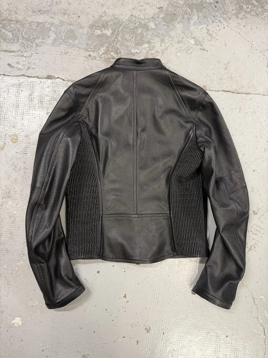 SS2003 Dsquared2 Arm Zips Black Biker Leather Biker Jacket ReESeoo 2