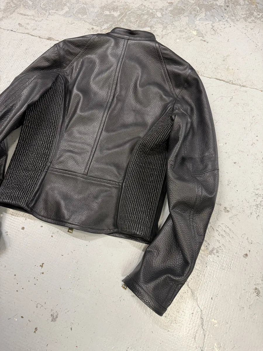SS2003 Dsquared2 Arm Zips Black Biker Leather Biker Jacket ReESeoo 7