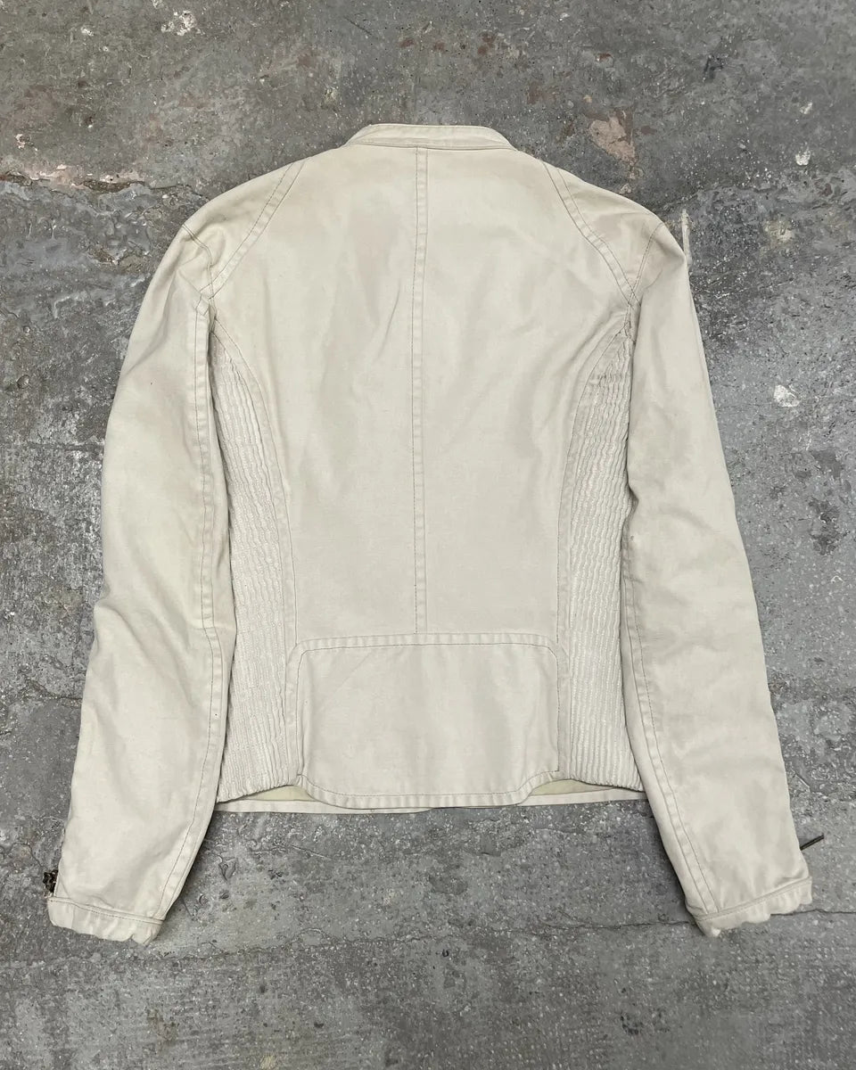 SS2003 Dsquared2 Biker Arm Zips Beige Jacket (S/M) 3