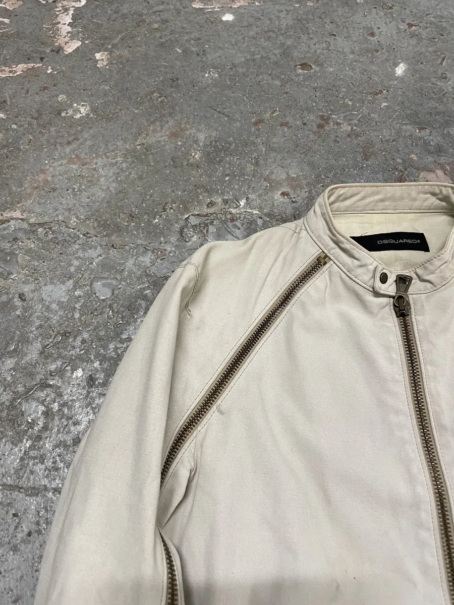 SS2003 Dsquared2 Biker Arm Zips Beige Jacket (S/M) 5