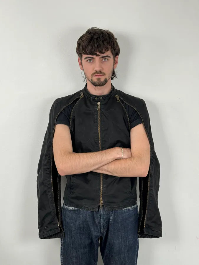 SS2003 Dsquared2 Black Arm Zip Biker Jacket HPXzxkL 4