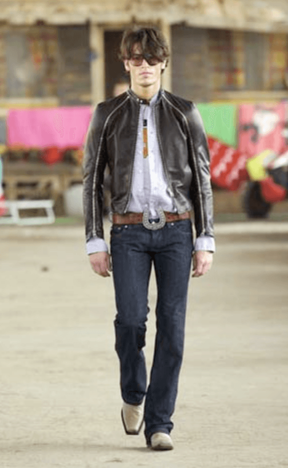 SS2003 Dsquared2 Full Arm Zip Black Biker Leather Jacket (S) auRzSYX 1