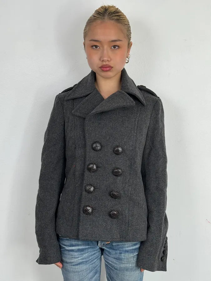 AW2009 Dsquared2 Grey Wool Buttoned Officer Jacket JnutxRi 2
