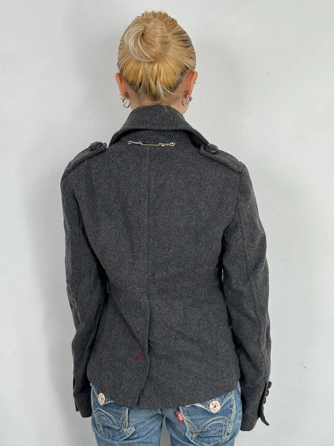 AW2009 Dsquared2 Grey Wool Buttoned Officer Jacket JnutxRi 3