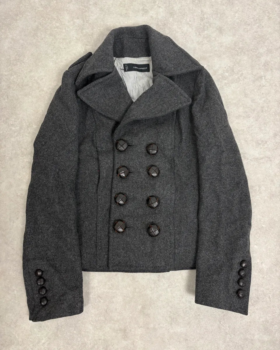 AW2009 Dsquared2 Grey Wool Buttoned Officer Jacket JnutxRi 0