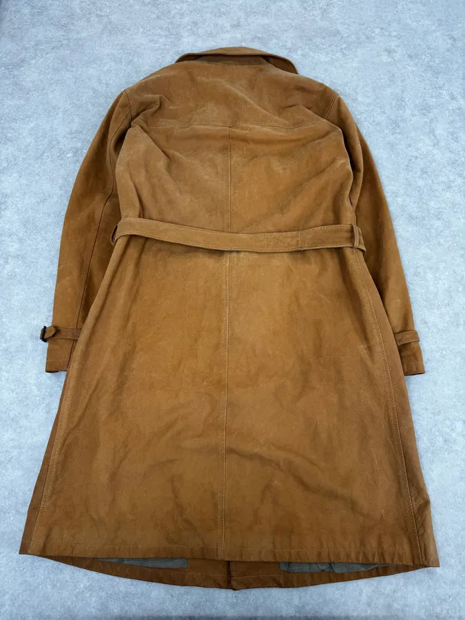 SS2003 Emporio Armani Beige Leather Trench Jacket uvqlSyS 3