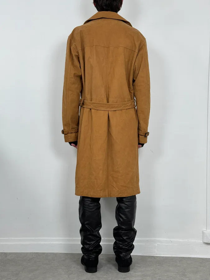 SS2003 Emporio Armani Beige Leather Trench Jacket uvqlSyS 2