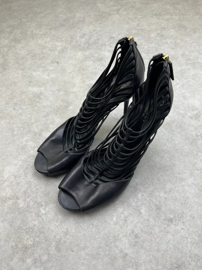 SS2003 Gucci Black Leather Strappy Heels by Tom Ford LUosNvK 4
