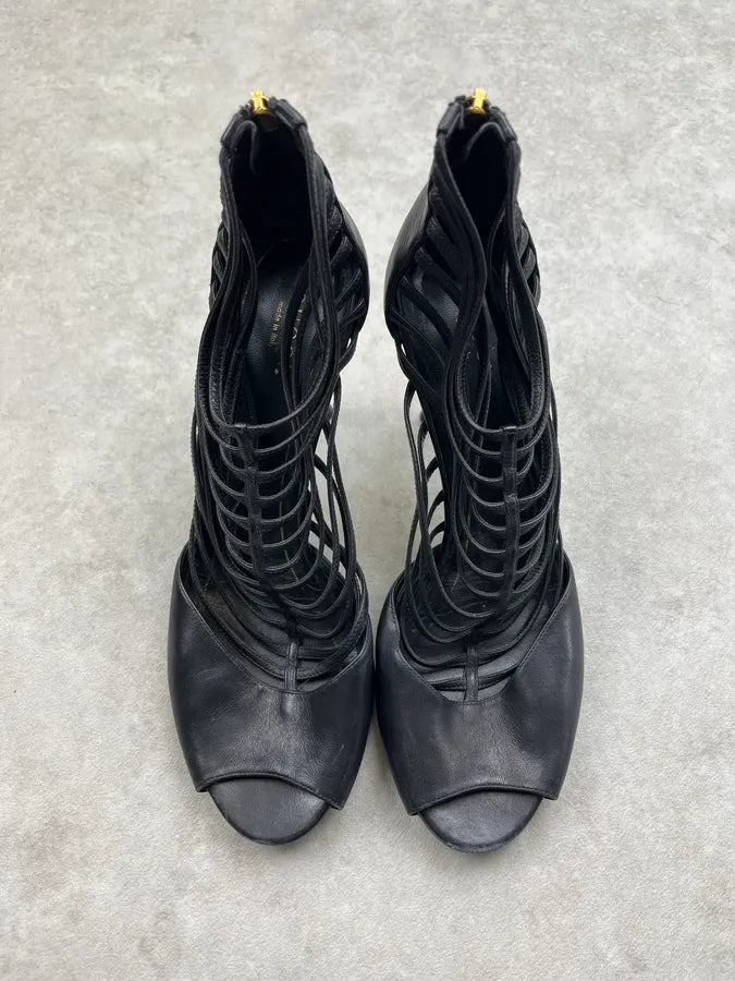 SS2003 Gucci Black Leather Strappy Heels by Tom Ford LUosNvK 5