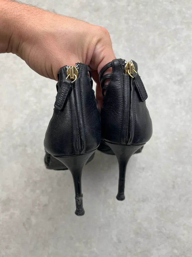 SS2003 Gucci Black Leather Strappy Heels by Tom Ford LUosNvK 6