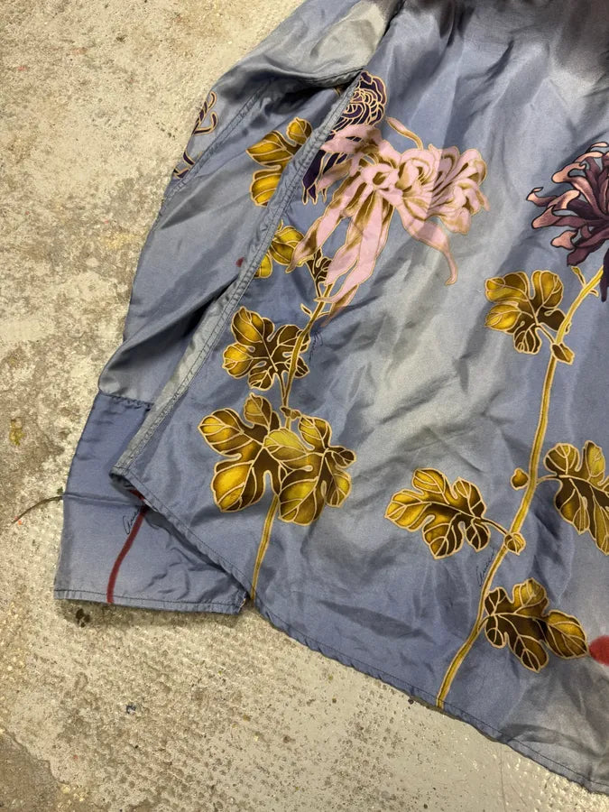 SS2003 Gucci by Tom Ford Blue Floral Silk Button Up Long Sleeve Shirt (L) tnnKgUL 10