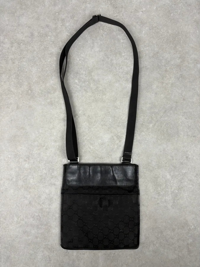 SS2003 Gucci G Propaganda Black Hybrid Leather Shoulder Bag dVzhaGv 3