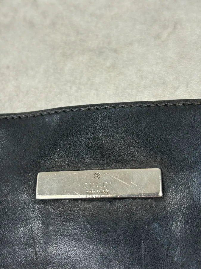 SS2003 Gucci G Propaganda Black Hybrid Leather Shoulder Bag dVzhaGv 4