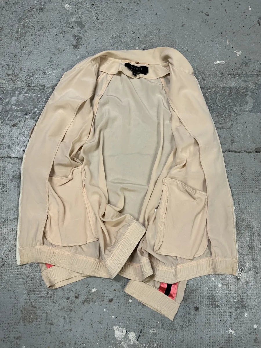 SS2003 Gucci Silk Beige Light Bomber Jacket by Tom Ford otLozrK 5