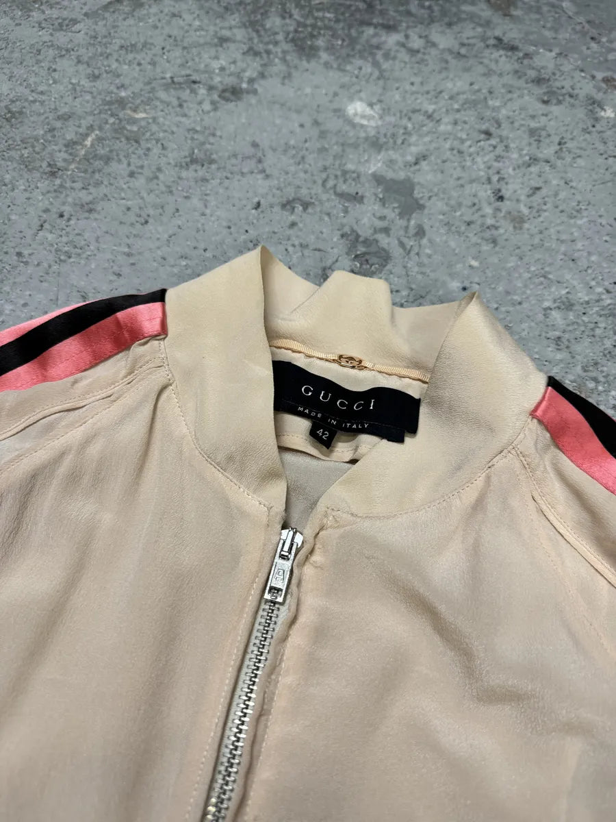 SS2003 Gucci Silk Beige Light Bomber Jacket by Tom Ford otLozrK 7