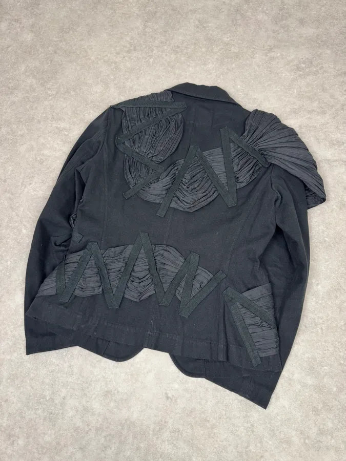 SS2003 Issey Miyake Black Blazer Plissed Jacket Qxnjiwu 2