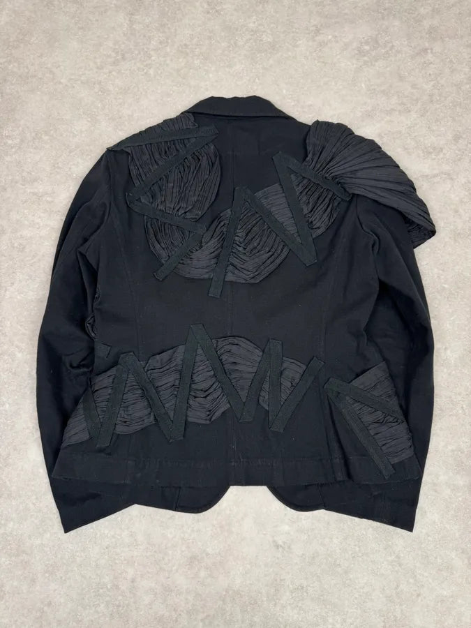 SS2003 Issey Miyake Black Blazer Plissed Jacket Qxnjiwu 4
