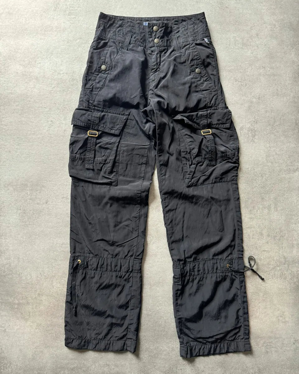 SS2003 Jean Paul Gaultier Avant Garde Cargo Black Parachute Pants zPQMFYF 0