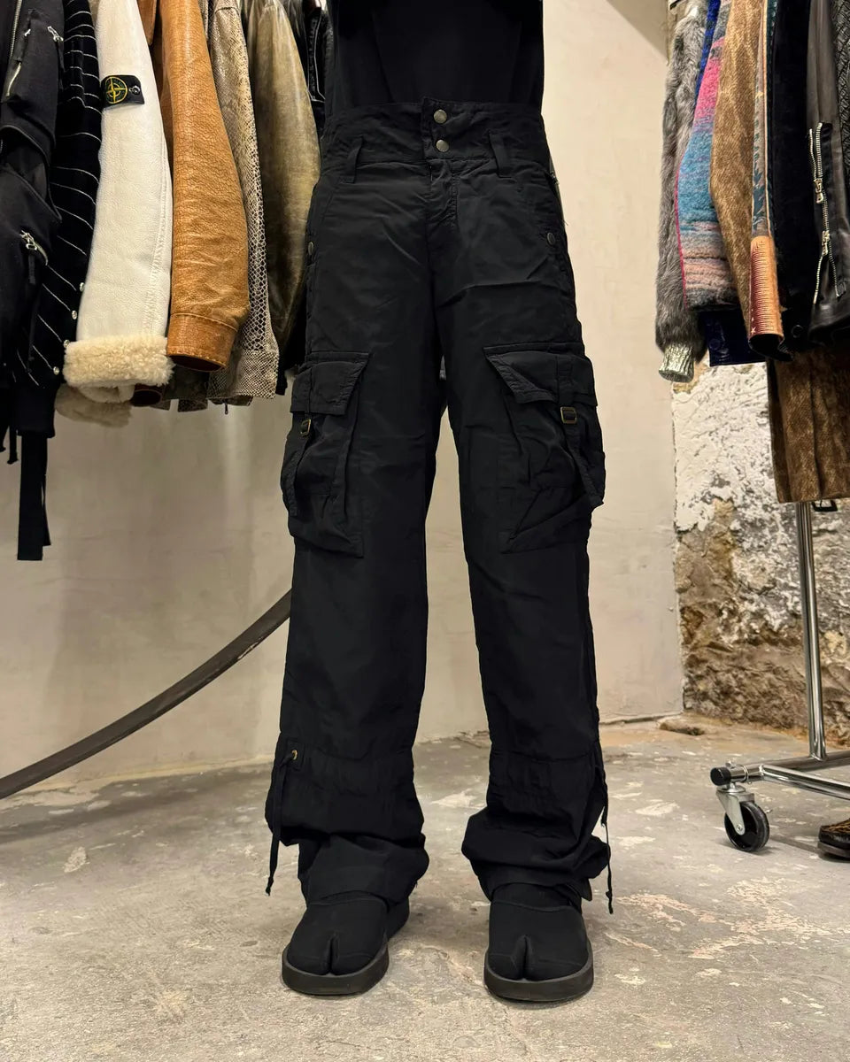 SS2003 Jean Paul Gaultier Avant Garde Cargo Black Parachute Pants zPQMFYF 1