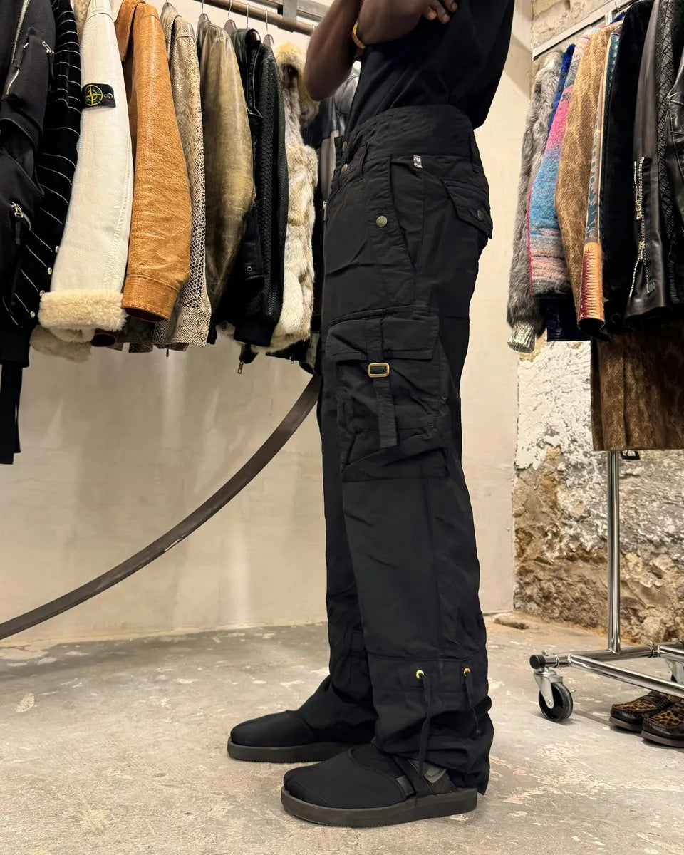 SS2003 Jean Paul Gaultier Avant Garde Cargo Black Parachute Pants zPQMFYF 2