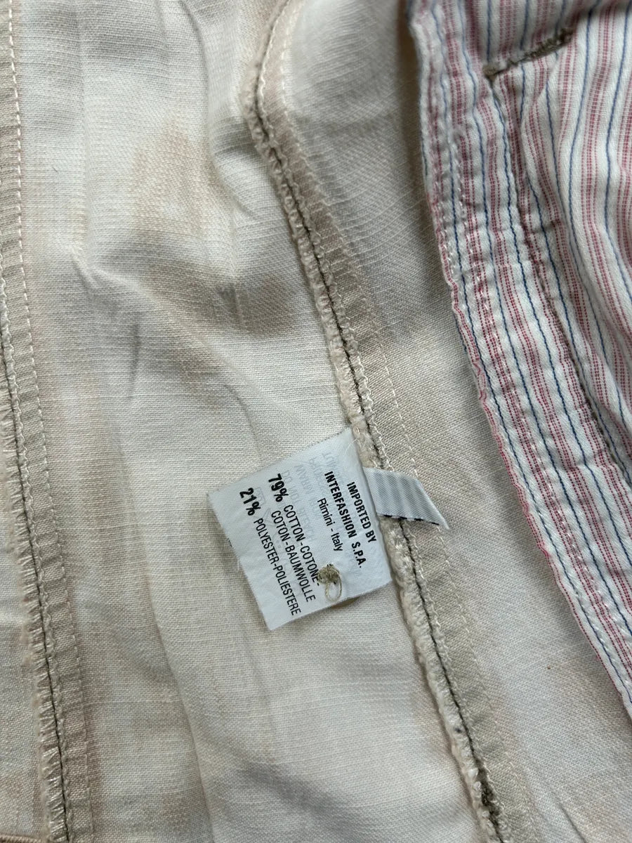 SS2003 Marithé + François Girbaud Beige Buttoned Striped Jacket pkiSIAZ 10