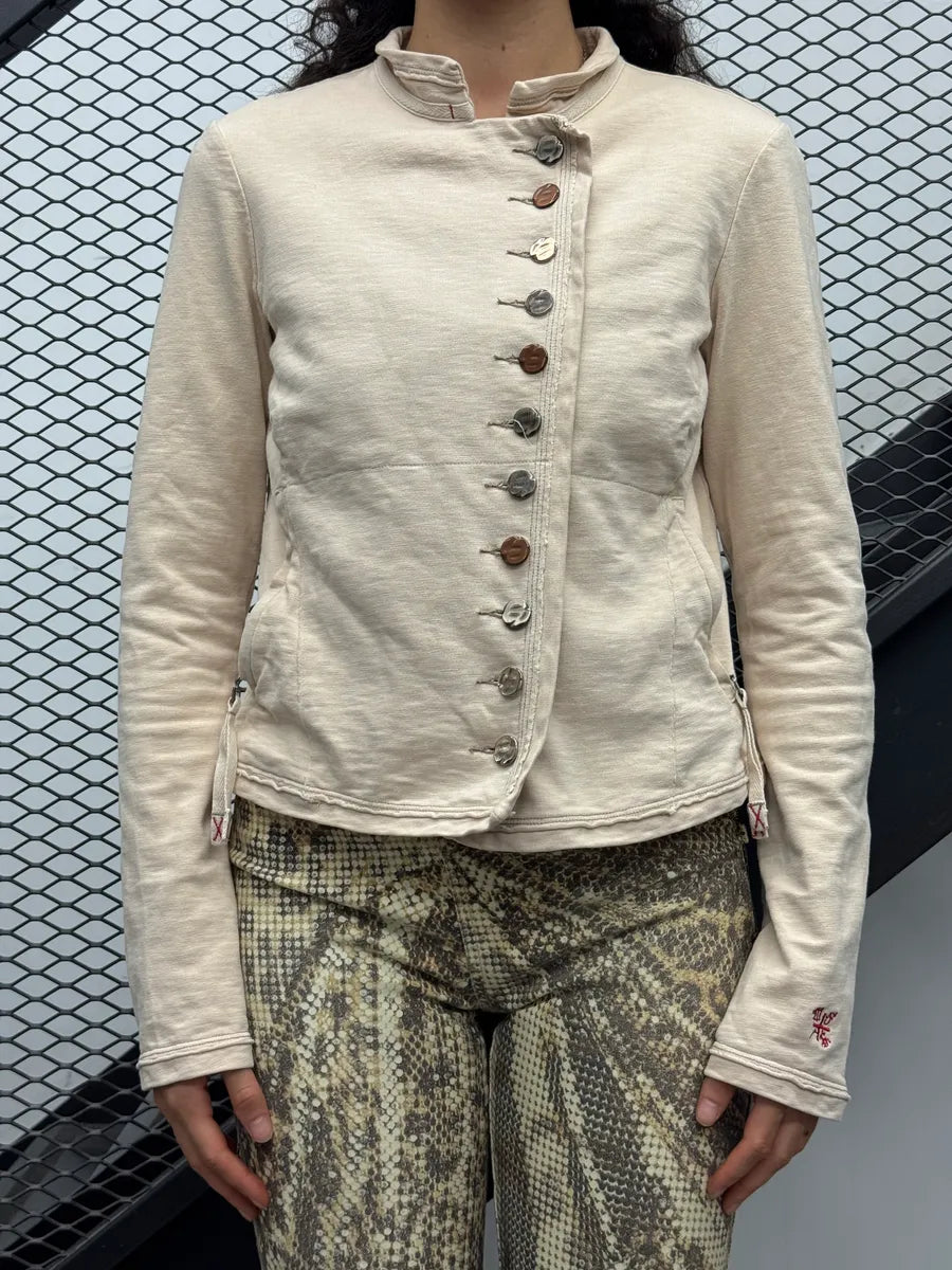 SS2003 Marithé + François Girbaud Beige Asymmetrical Buttoned Jacket ciVYorX 0
