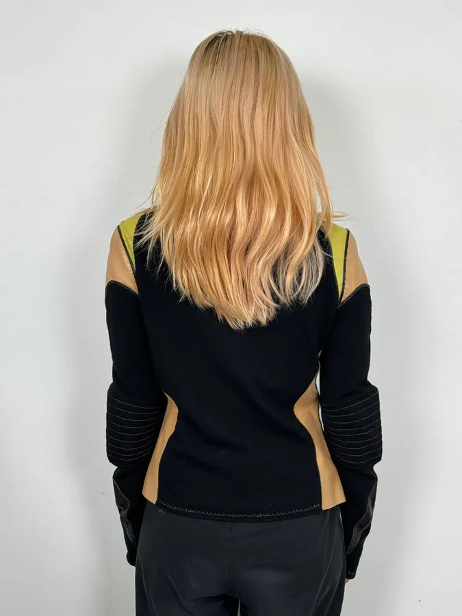 SS2003 Roberto Cavalli Beige & Black Zip-up Jacket VhImsXH 2