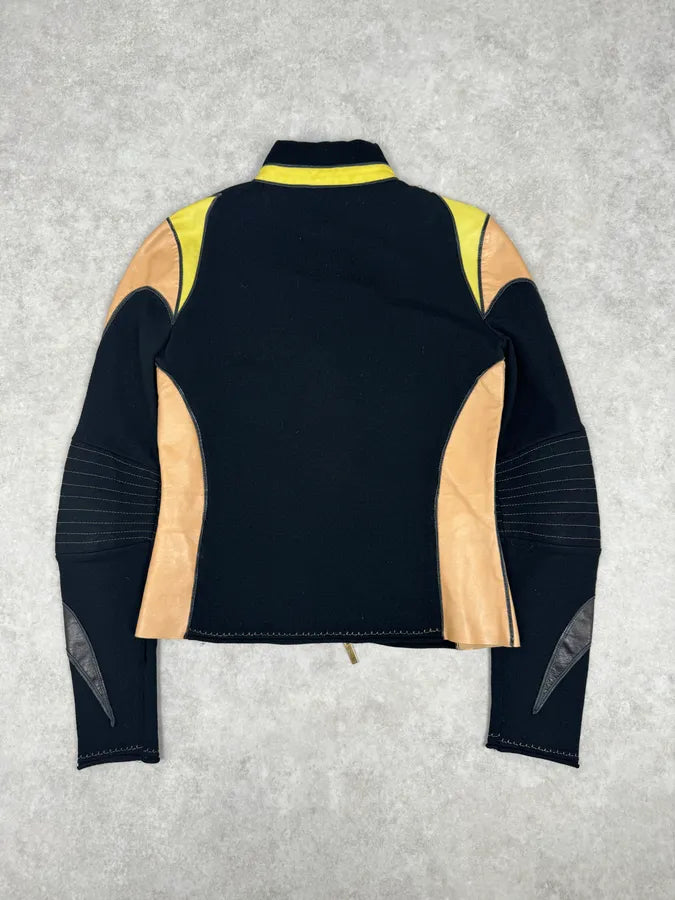 SS2003 Roberto Cavalli Beige & Black Zip-up Jacket VhImsXH 5