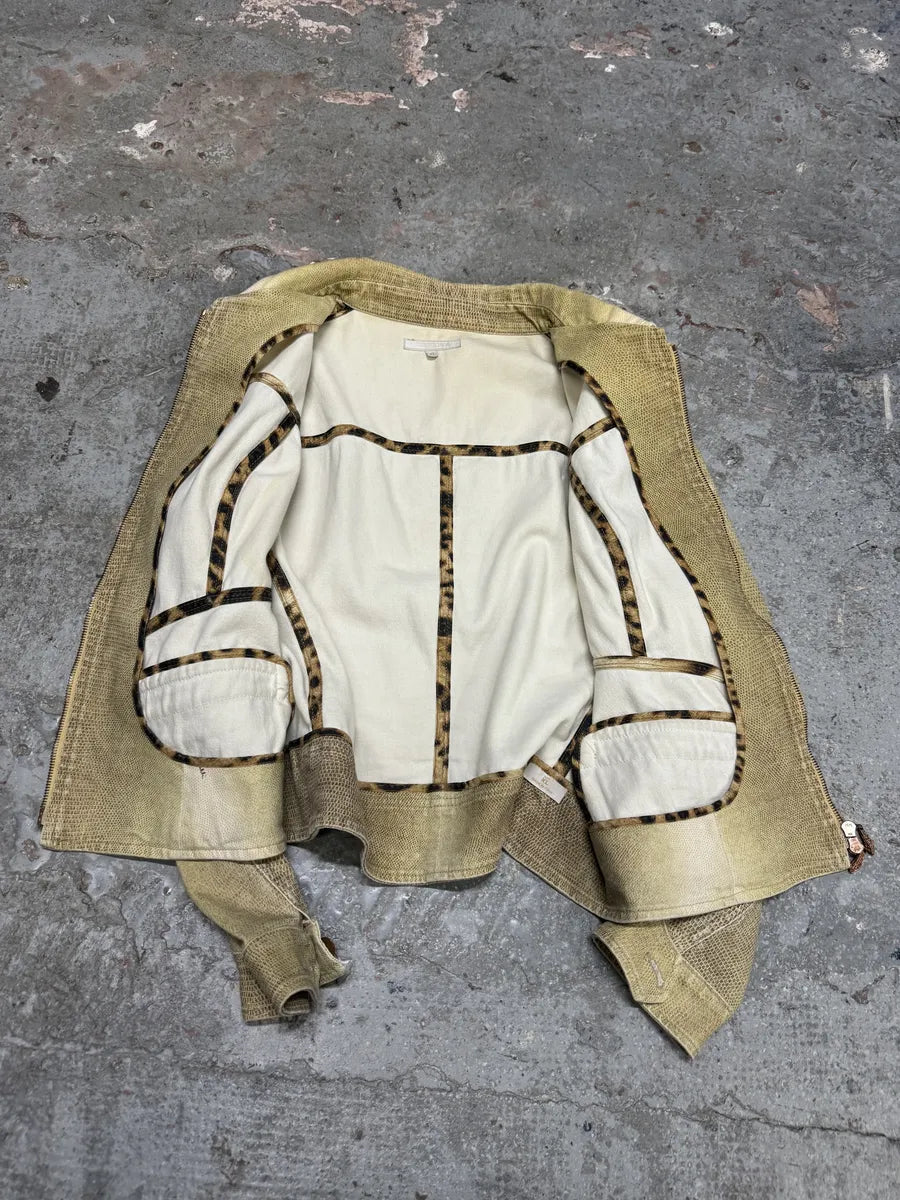 SS2003 Roberto Cavalli Beige Sand Light Jacket (M) mXTgekK 6