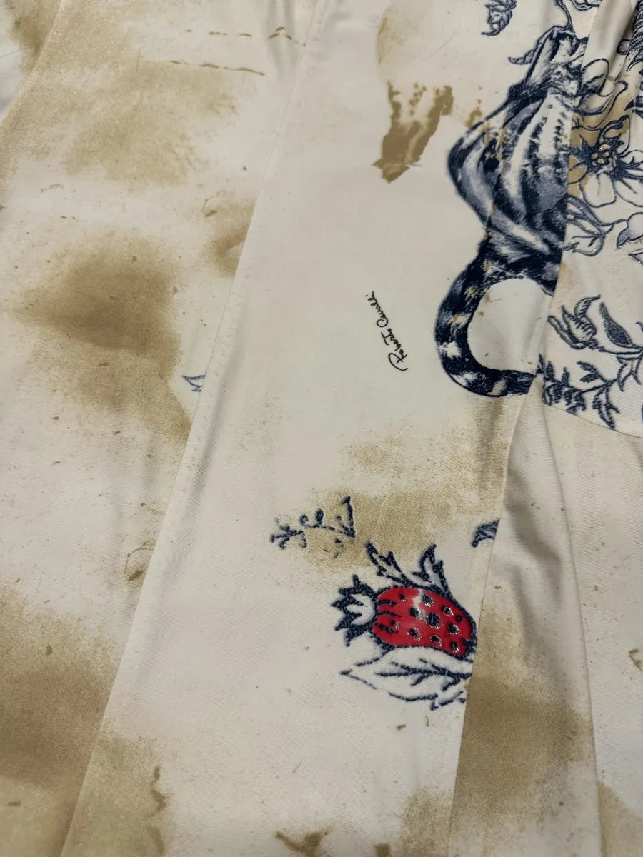 SS2003 Roberto Cavalli Beige Silk Tattoo Dress KbpIxbs 2