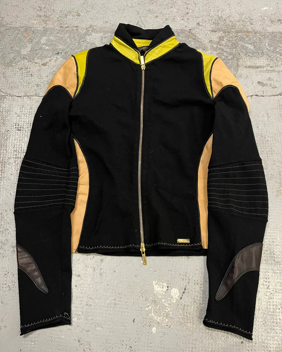 SS2003 Roberto Cavalli Black Contrast Biker Light Jacket zFMmSTD 3