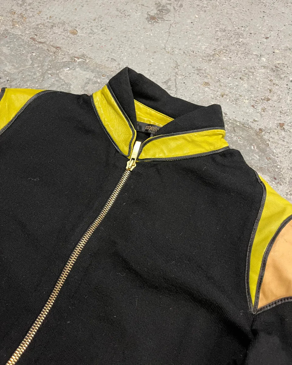 SS2003 Roberto Cavalli Black Contrast Biker Light Jacket zFMmSTD 4
