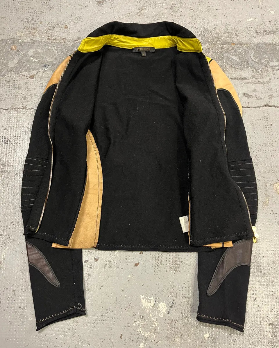 SS2003 Roberto Cavalli Black Contrast Biker Light Jacket zFMmSTD 7