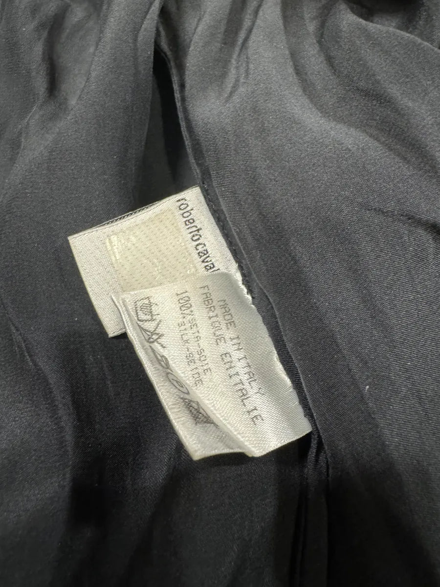 SS2003 Roberto Cavalli Black Leopard Lining Shirt TUHqoXy 6