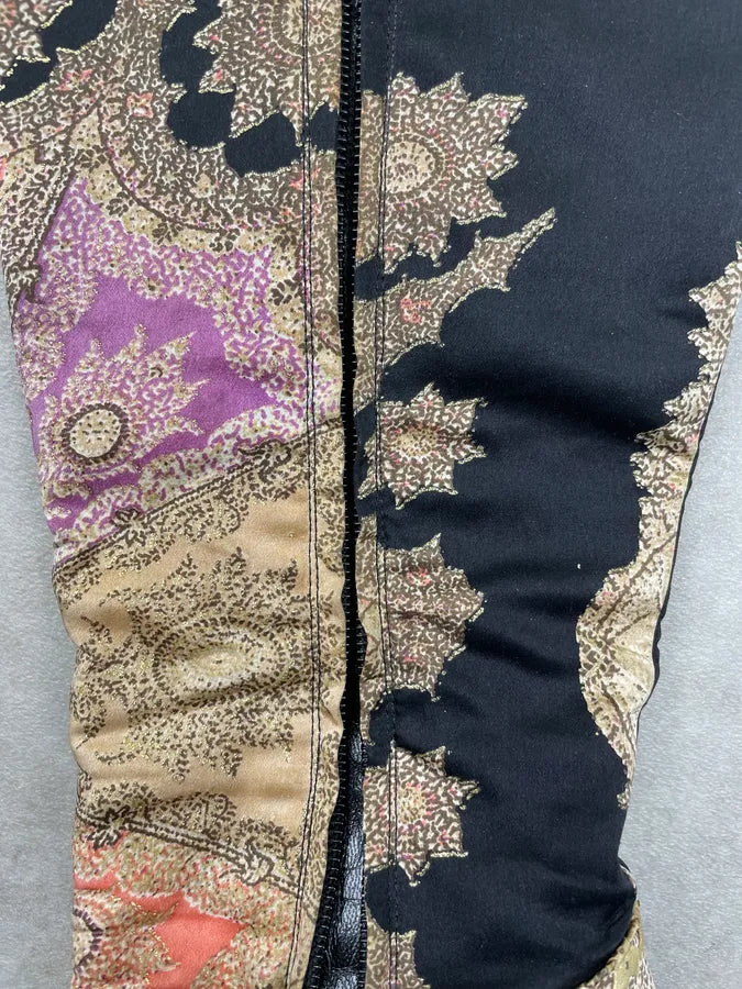 SS2003 Roberto Cavalli Embroidered Chinese Heels Boots XmGHaPU 5