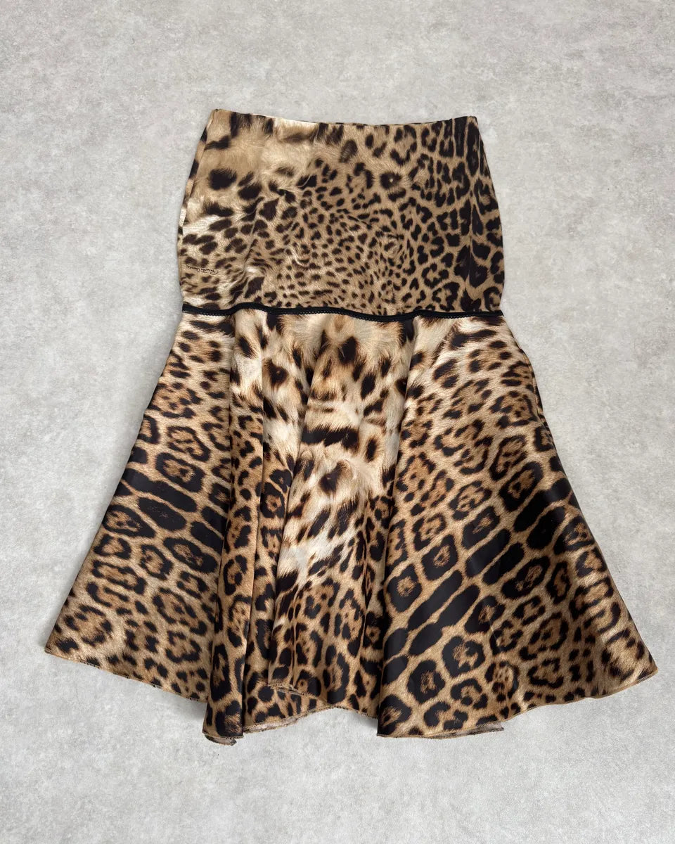 SS2003 Roberto Cavalli Leopard Print Silk Dress TxRlUvx 0