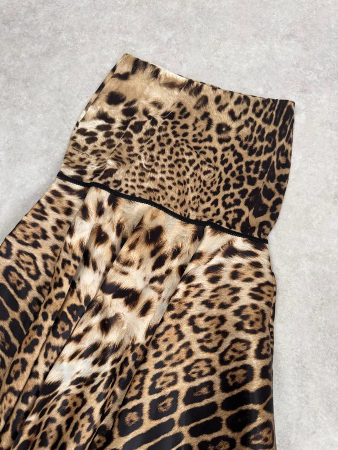 SS2003 Roberto Cavalli Leopard Print Silk Dress TxRlUvx 4