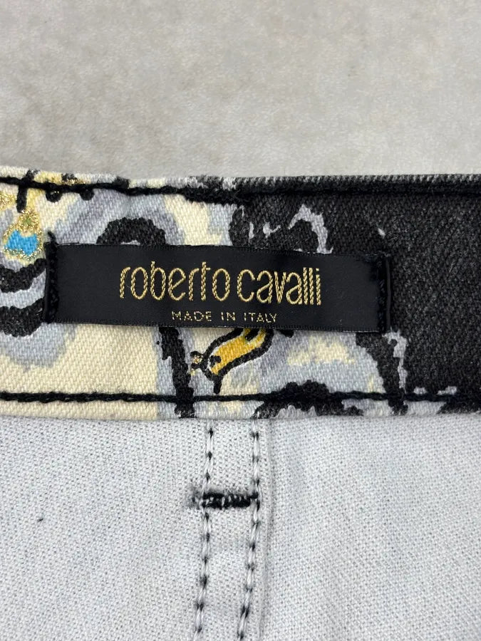 SS2003 Roberto Cavalli White & Black Chineese Floral Pants PhnCYEk 12