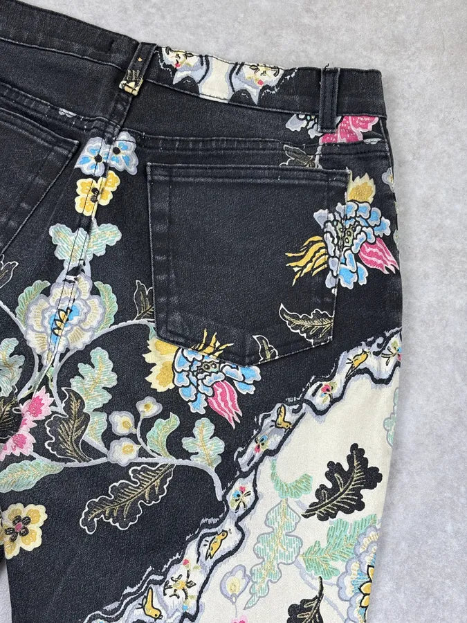 SS2003 Roberto Cavalli White & Black Chineese Floral Pants PhnCYEk 7