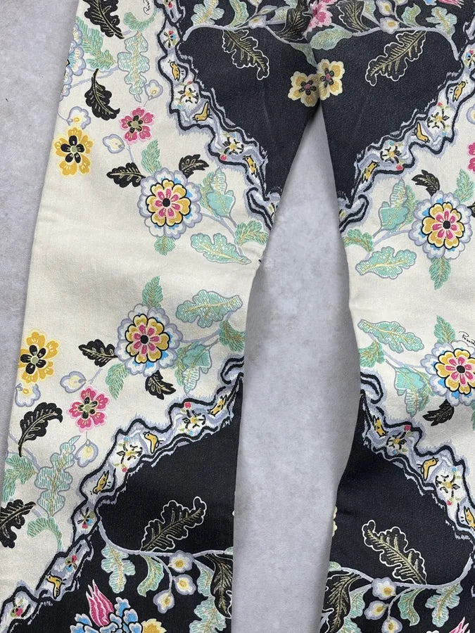 SS2003 Roberto Cavalli White & Black Chineese Floral Pants PhnCYEk 10