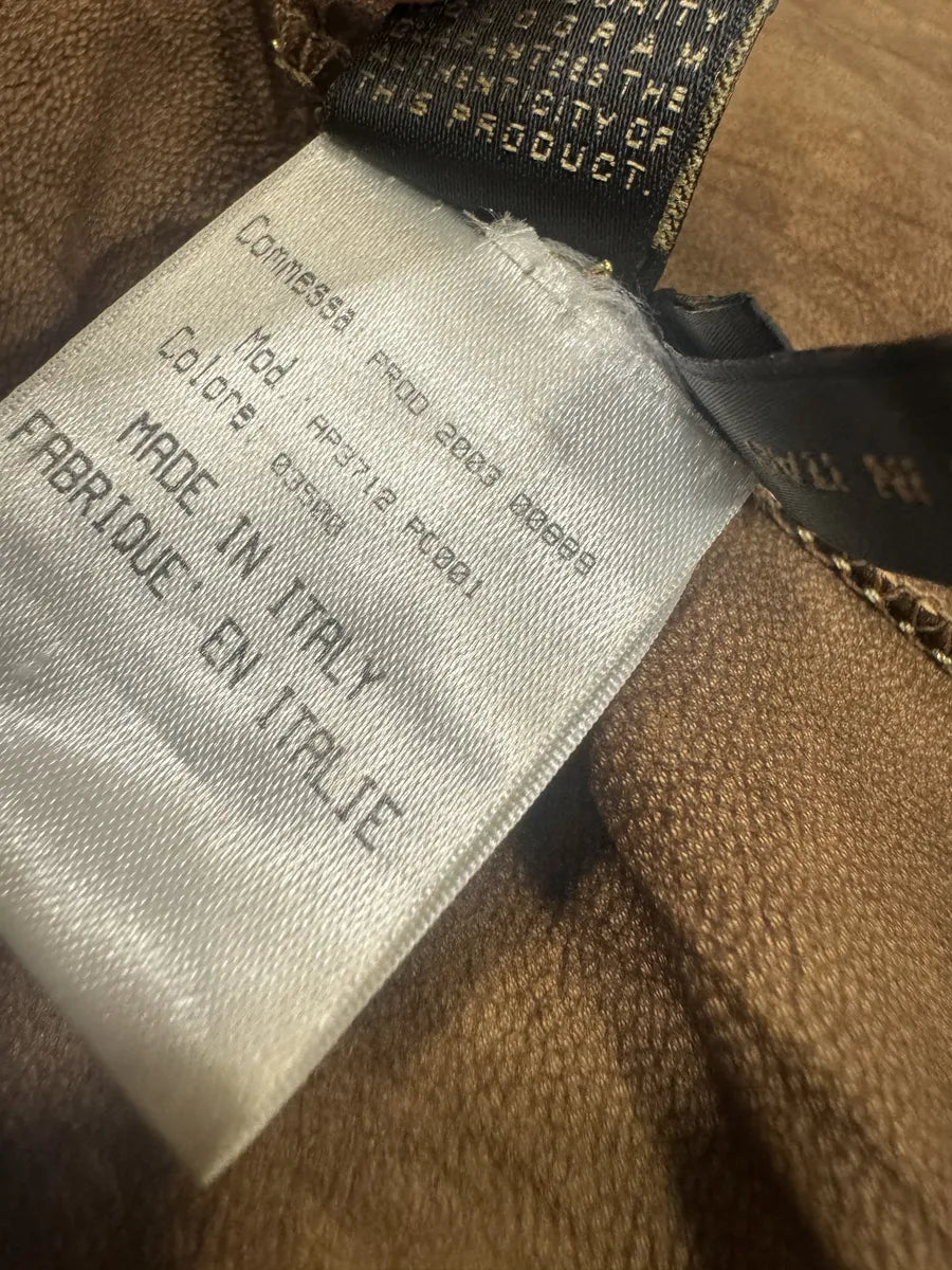 SS2003 Roberto Cavalli Pleats Ancient Beige Leather Shirt lJWXCEZ 11