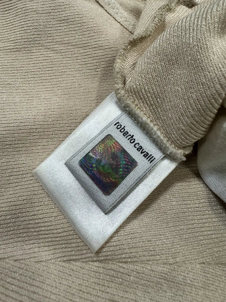 SS2003 Roberto Cavalli Tattoo Silk Rose Creamy T-Shirt wmnwDxW 3