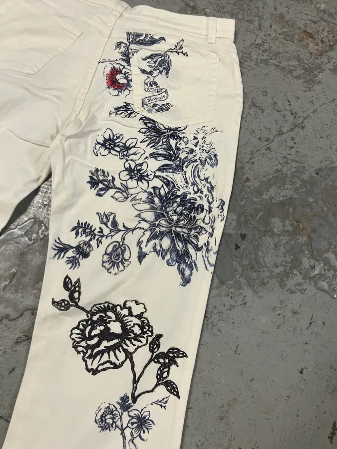 SS2003 Roberto Cavalli White Tattoo Pants yHNsbua 7