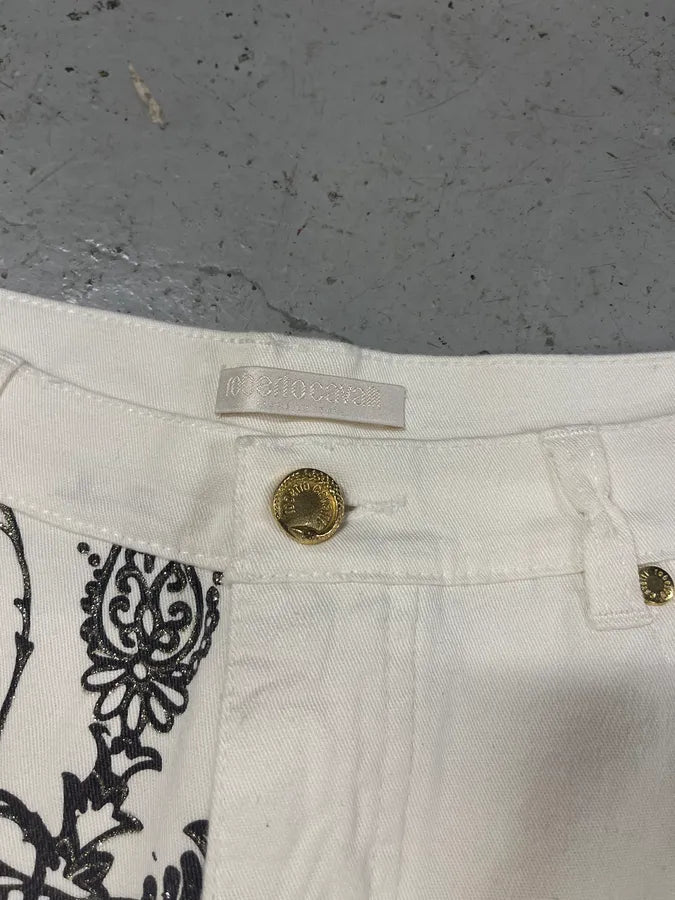 SS2003 Roberto Cavalli White Tattoo Pants yHNsbua 9