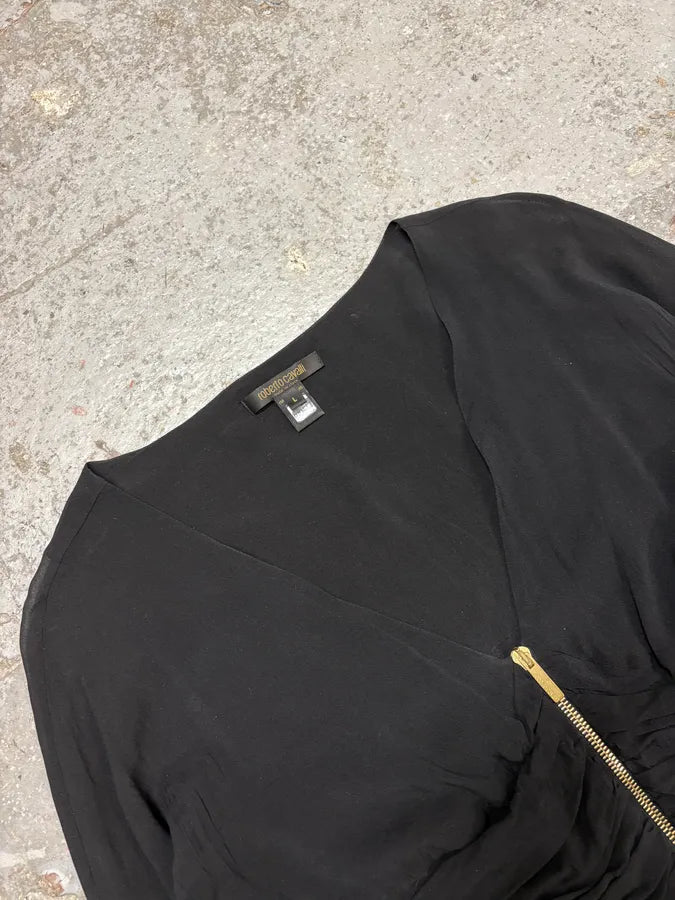 SS2003 Roberto Cavalli Zip Black Pleats Long Sleeve (M) tuBPElb 2